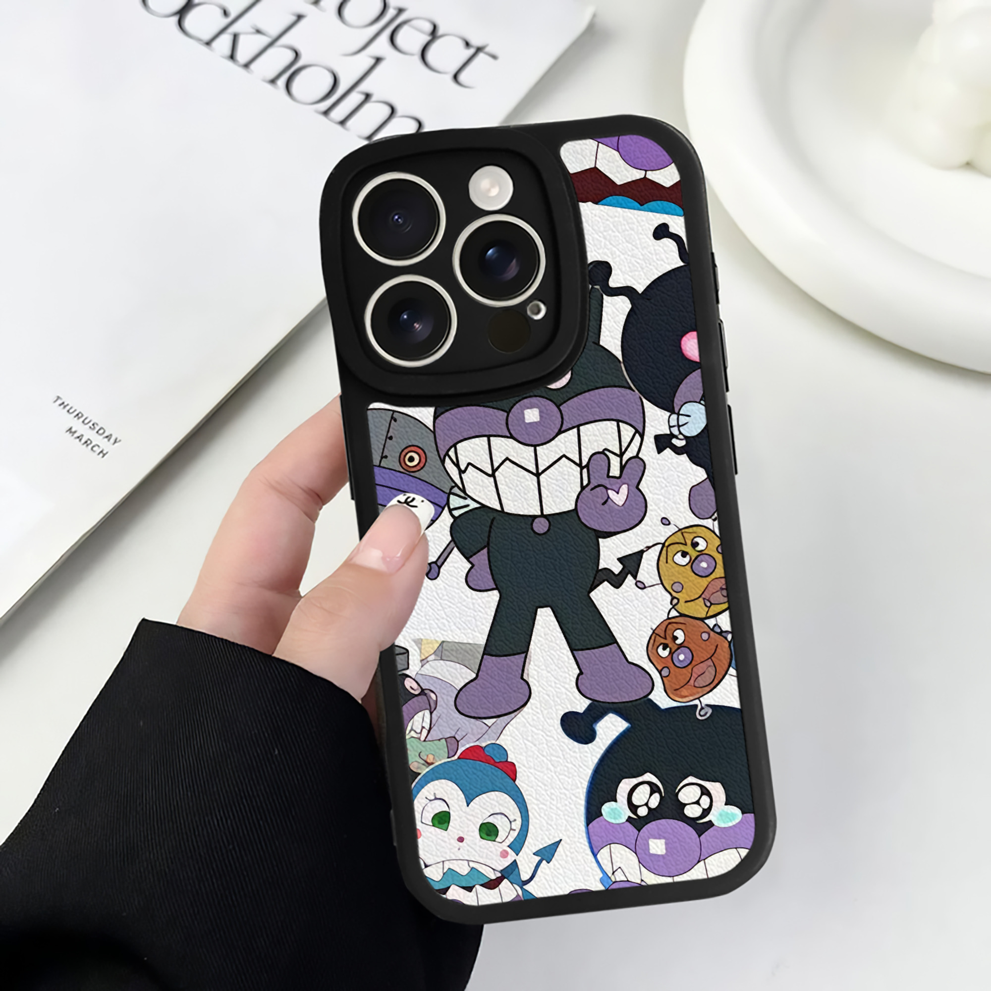 （画像用） アンパンマン Anpanman 【iPhone 16シリーズ対応】シリコンスマホケース（レザー調） 材質：シリコン